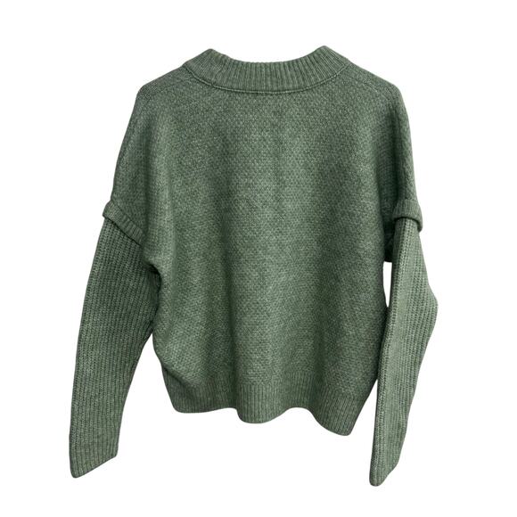 Quiet Luxury Alpaca Wool Blend Sweater Madewell Green XS NWT - Picture 4 of 8